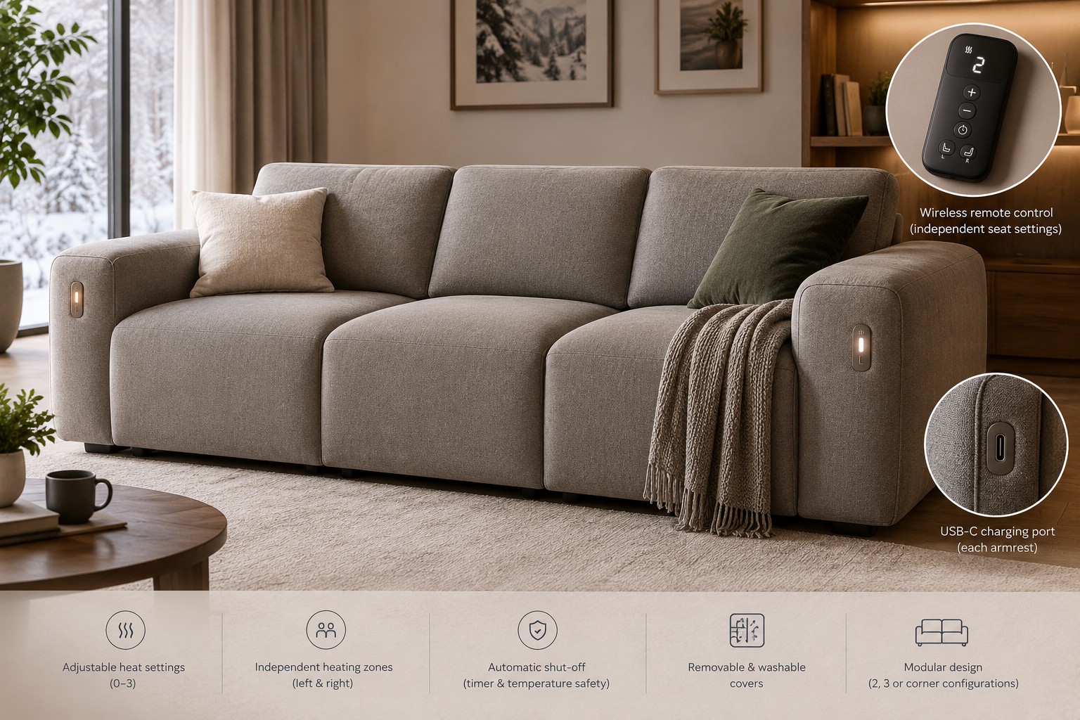 heated sofa warm furniture