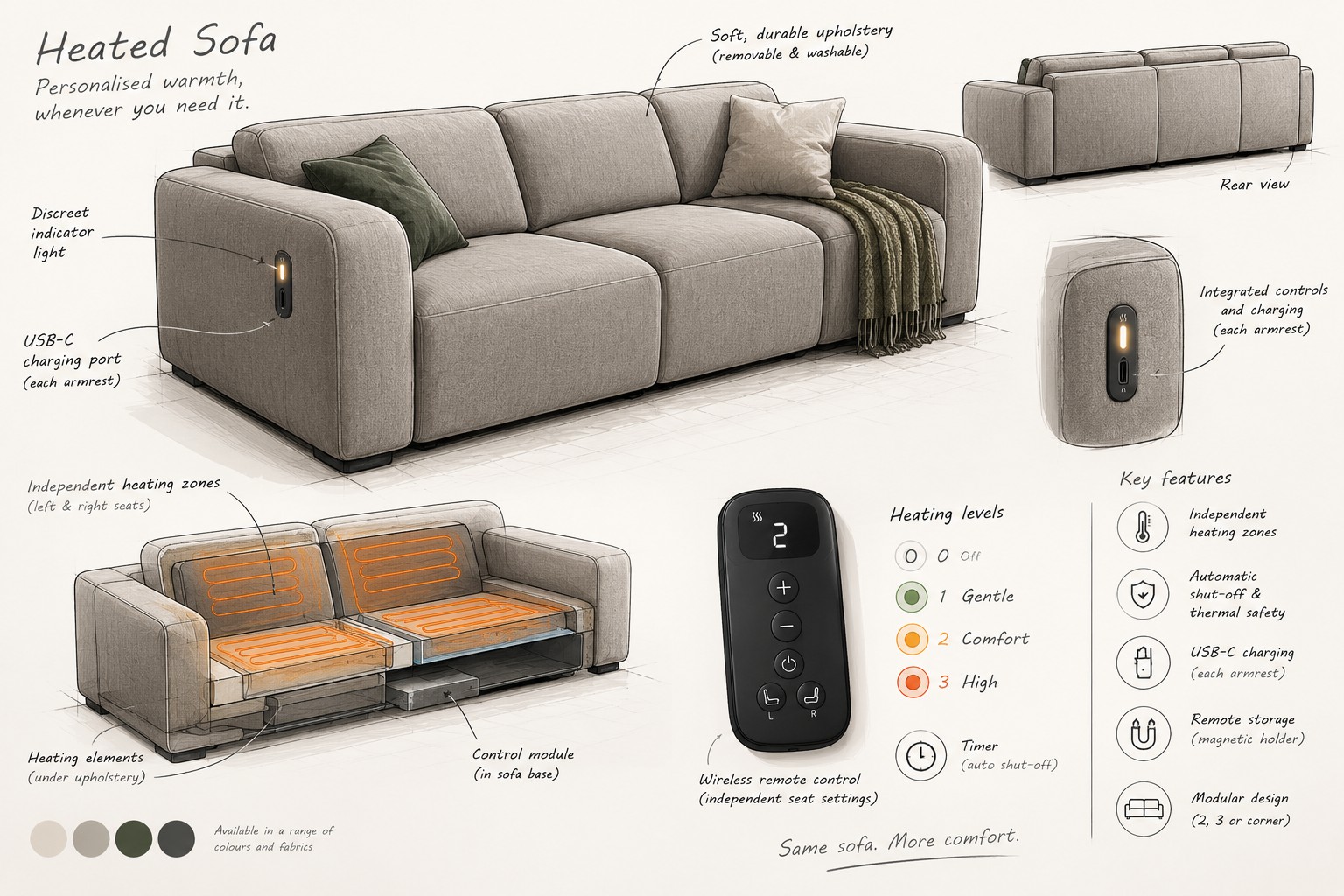 heated sofa warm furniture
