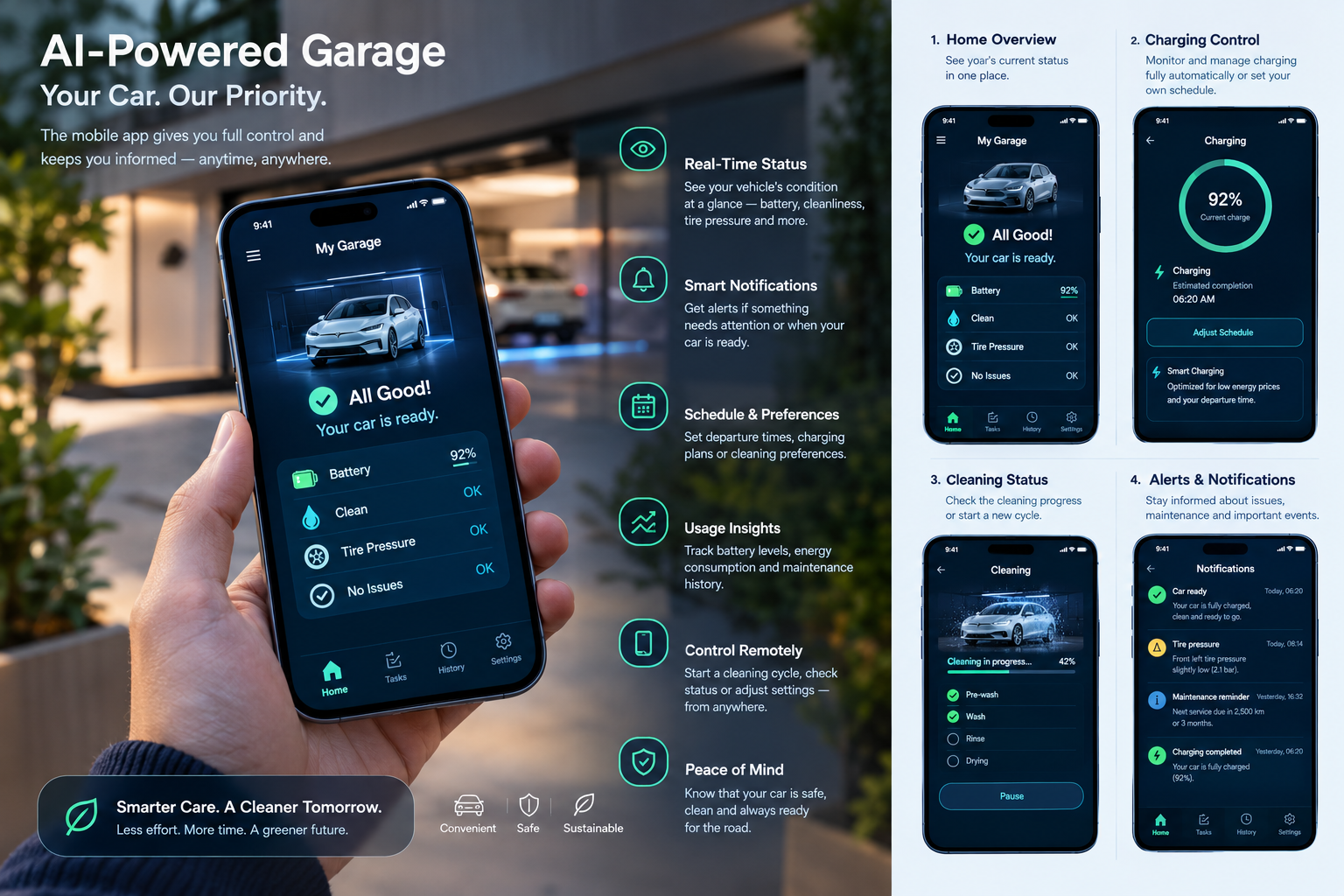AI car garage Tesla